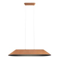 AKIRA Závěsné svítidlo, lustr, základna kov, stínítko textil vnější kávová/zelená, šedá, vnitřní šedá/černá/oranžová, LED 23,5W, teplá 2700K/3000K, 230V, IP20, tř.2, rozměry 1090x400mm, h=152mm, vč. lank závěsu l=2012mm, lze zkrátit