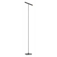 PRAXI Stojací bodová lampa, nast. směr svícení, těleso hliník, povrch černá/kouřový nikl/stříbrno-kávová, LED 8,3W, teplá 2700K/ 358lm, 3000K/389lm, stmív., Ra90, 230V, IP20, tř.2, rozměry d=200mm, h=1450mm.