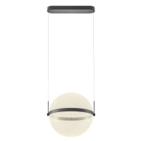 ATLAS Závěsné svítidlo, základna kov, povrch černá/mosaz, dif plast opál, stínítko plast opál, LED 34W, teplá 2700K/4039lm, 3000K/4164lm, stmív. TRIAC, Ra90, 230V, IP20, tř.1, rozměry d=400mm, vč závěs lanka l=1200mm, lze zkr.