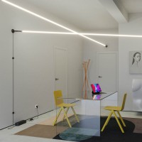 FREEDOM Sada - napájecí zdroj 200W, 230V, IP40 a stmívač pro systém BOS, příslušenství pro upevnění kabelu na zeď, těleso hliník, povrch černá.
