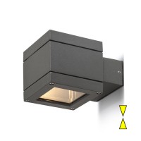 TELO Nástěnné svítidlo, těleso hliník, povrch antracitová, pro žárovku 1x40W, G9, 230V, zvýšené krytí IP44, tř.1, rozměry 100x108x160mm, svítí nahoru/dolů
