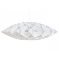 KOBE Závěsné svítidlo, základna plast bílá, stínítko plast bílá, pro žárovku 1x42W, E27, 230V, IP20, tř.1. rozměry těleso d=600mm h=185mm, včetně závěsu l=1350mm, lze zkrátit