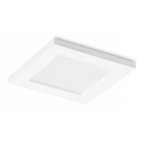 LEROY SQ Stropní vestavné svítidlo čtvercové, těleso plast bílá lesk, difuzor plast opál, pro žárovku 1x35W, GU5,3, 12V, do koupelny IP44/IP20, tř.2. rozměry 90x90x6mm