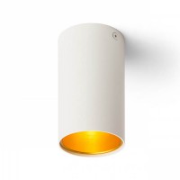 TUBA Stropní, přisazené, bodové svítidlo, těleso kov, povrch vnější bílá, vnitřní zlatá, pro žárovku 1x35W, GU10, 230V, IP20, tř.1, rozměry d=70mm, h=125mm