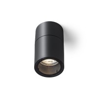SORANO Venkovní stropní svítidlo, těleso plast, povrch černá, pro žárovku 1x8W, GU10, 230V, IP44, rozměry d=60mm, h=103mm.