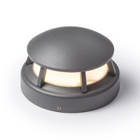 FAROS Sloupkové svítidlo, těleso hliník, povrch šedočerná antracit, difuzor sklo opál, LED 3W, teplá 154lm/cca 8W žár, 230V, IP54, tř.1, d=120mm, h=80mm