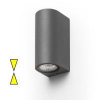 ZACK II LED 2X3W IP54 Nástěnné venkovní bodové svítidlo, základna hliník, povrch šedočerná antracit, sklo čiré, LED 2x3W, teplá 3000K, 2x195lm, 230V, IP54, tř.1, 150x65x90mm, svítí nahoru/dolů