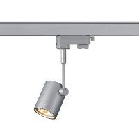 BIMA I Bodové svítidlo nastavitelný směr svícení, těleso hliník, povrch bílá, nebo šedostříbrná, pro žárovku 1x50W, GU10 ES50, 230V, 78x85x255mm, pro instalaci na třífázovou napájecí lištu NORDIC ALUMINIUM, nebo EUTRAC