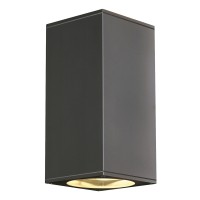 BIG THEO Nástěnné venkovní svítidlo, těleso hliník antracitová, difuzor sklo, pro žárovku 2X75W, GU10, 230V, IP44, rozměry 275X135X130mm, svítí nahoru/dolů