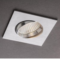 MT 128 Vestavné stropní bodové svítidlo, těleso hliník, povrch broušený/bílá mat, difuzor polykarbonát, nastavitelný směr svícení, LED 1x5W, 368lm, neutrální 4000K, 230V, IP20, tř.1, rozměry 88x75x55mm