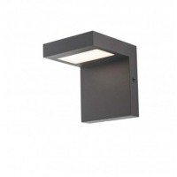 EMBO Nástěnné venkovní svítidlo, těleso hliník, povrch tmavě šedá, difuzor plast opál, LED 8W, teplá 3000K, 655lm, 230V, IP44, tř.1, rozměry 100x115x110mm, svítí dolů.