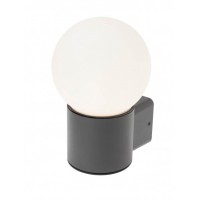 BULK Nástěnné venkovní svítidlo, těleso hliník, povrch tm. šedá, difuzor plast opál, pro žárovku 1x28W, E27, 230V, IP44, tř.1, rozměry d=150mm, h=227mm.