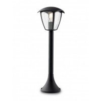 EDMOND Venkovní sloupkové svítidlo, těleso hliník povrch černá mat, difuzor polykarbonát transparentní, pro žárovku 1X28W, E27, 230V, IP44, tř.1, rozměry 170x170x600mm