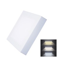 LED mini panel Stropní přisazené svítidlo, těleso hliník, povrch bílá, nebo řerná, difuzor plast opál, LED 12W/900lm, 18W/1530lm, 24W/1800lm, CCT přepínatelná teplota teplá 3000K, neutrální 4000K, denní 6000K, 230V, IP20, rozměry dle typu.