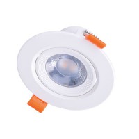 LED podhledové Podhledové bodové svítidlo, výklopné, těleso kov, povrch bílá, LED 5W/400lm, 9W/720lm, teplá 3000K/neutrální 4000K, Ra80, 230V, IP20, rozměry dle typu.
