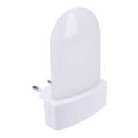 WL910 Noční, orientační svítidlo do zásuvky 230V, soumrakový senzor večer rozsvítí/ráno zhasne, plast, bílá, LED 0,7W, RGB, 230V.