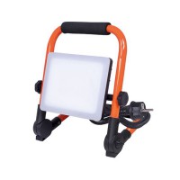 LED reflektor Montážní lampa, nastavitelný směr svícení, sklopný stojan, těleso hliník, černá-oranžová, LED 30W/2700lm, 50W/4500lm, 100W/9000lm, neutrální 4000K, Ra80, 230V, IP65, rozměry dle typu.