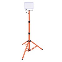 LED reflektor 50W/100W, IP65 Montážní lampa se stojanem, nastavitelný směr svícení,  těleso hliník, černá-oranžová, LED 50W/4500lm, 100W/9000lm, neutrální 4000K, Ra80, 230V, IP65, rozměry 150x135mm, h=800-1620mm