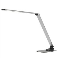 LAMPA LED Stolní lampa,  těleso hliník broušený s černými detaily, difuzor plast opál, LED 1x11W, nastav teplota teplá 3000K neutr 4500K denní 6000K, 550lm, se stmívačem, Ra80, 230V, IP20, rozměry 393x120x450mm