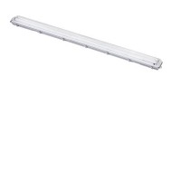 WO513-1 Stropní průmyslové prachotěsné svítidlo, těleso kov šedá, krycí plast čirý, pro LED zářivku 2x150cm, T8/G13, 230V, IP65, rozměry 102x76mm, l=1562mm, LED zářivku SAMOSTANĚ, jednostranné zapojení