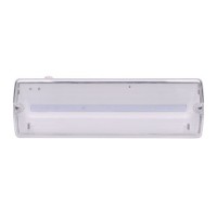 LED nouzové Nouzové svítidlo, výdrž baterie LiFePo4 >3h, těleso plast bílá, kryt plast čirý, LED 4W, 200lm, denní 6500K, Ra80, 230V, IP65, rozměry 352x110x67mm.