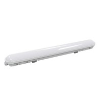 LED prachotěsné Stropní, průmyslové, prachotěsné svítidlo, těleso plast, povrch šedá, difuzor plast opál, LED 38W, 4180lm, neutrální 4000K, Ra80, 230V, IP65, rozměry 1180x70x60mm.