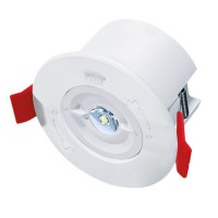 LED nouzové Podhledové nouzové svítidlo plast bílá, SA - pro běžné i nouzové svícení, LED 1,5W, 200lm, denní 6500K, záloha 3h, 230V, IP65, rozměry d=100mm, h=64mm.
