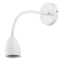 WO54-W Nástěnné svítidlo, těleso plast bílá, flexi rameno, LED 4W, 280lm, teplá 3000K, stmívání 3 stupňové, 230V, IP20, rozměry základna 120x300x75mm, vypínač na kabelu.
