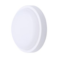AICHTAL Venkovní stropní přisazené svítidlo, těleso plast, povrch bílá/šedá, difuzor plast opál, LED 20W, 1500lm, neutrální 4000K, 230V, Ra80, IP54, rozměry d=200mm, h=55mm.