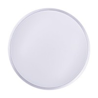 SILVER Stropní přisazené svítidlo, základna kov, těleso plast, povrch šedá, difuzor plast opál, LED 24W, 1800lm, CCT přepínatelná teplota teplá 3000K, neutrální 4000K, denní 6500K, stmív, 230V, Ra80, IP20, rozměry d=390mm, h=65mm.