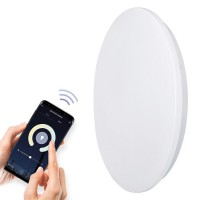 LED SMART WIFI Stropní kruhové svítidlo, těleso kov, difuzor plast opál, LED 28W, 1960lm, Tuya CCT nastavitelná teplota teplá 3000K, neutrální 4000K, denní 6500K, stmív, 230V, Ra80, IP20, rozměry d=380mm, h=65mm.