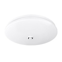 PLAIN Stropní svítidlo, PIR senzor pohybu, dosah 6m, záběr 110°, čas 15s,45s,5min, základna kov, povrch bílá, difuzor plast opál, LED 18W, 1260lm, teplá 3000K, 230V, IP20, tř.1, rozměry d=330mm, h=60mm.
