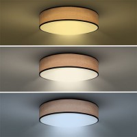 BROWNIE Stropní svítidlo, těleso kov, černá, stínítko textil juta, dif plast opál, LED 48W/60W, dálk ovl. (součástí) lze nastavit CCT teplá 3000K - denní 6500K, stmív, 230V, IP20, rozměry dle typu.