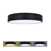 LECCE Stropní svítidlo, těleso plast černý, dif plast opál, LED 36W/48W, přepín. lze nastavit CCT teplá 3000K - denní 6000K, 230V, IP20, rozměry dle typu.