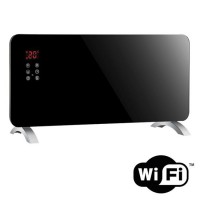 KP01WiFi Elektrický přímotopný radiátor, konvektor, sklokeramický, černá, 2000W, termostat 5°C až 40°C, smart TUYA WiFi, denní a týdenní časovač, display, 230V, IP24, 920x240x430mm