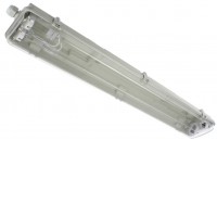 BETU T8/G13 2x60/150, IP65 Průmyslové svítidlo prachotěs, těleso plast bílá, kryt plast čirý, pro 2xLED zářivku, T8/G13, těleso plast bílá, kryt plast čirý, 230V, IP65,  rozměry 60x107mm, l=650mm/1560mm,LED zářivku samostatně, jednostranné zapojení