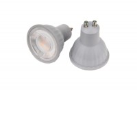 LED GU10 Světelný zdroj LED žárovka bodová, těleso plast bílá, krycí plast čirý, LED 7,5W, teplá 3000K/660lm, neutrální 4000K/690lm, denní 6500K/710,  GU10, vyzař. úhel 60°, Ra80, stmívatelná TRIAC, 230V, rozměry d=50mm, l=50mm