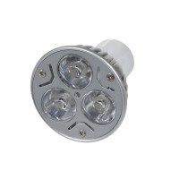 LED GU10 LED žárovka, těleso kov šedostříbrná, 3x LED čip žlutá, zelená, modrá nebo červená, LED 3,2, GU10, 230V, úhel svícení 60°, IP20, rozměry d=50mm, h=58mm