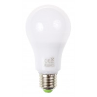 LED E27 LED žárovka, těleso kov šedostříbrná, difuzor plast opál, LED 12W, teplá 3000K/1000lm, nebo neutrální 4000K/1030lm, nebo denní 6500K/1050lm, E27, vyzař. úhel 280°, 230V, rozměry d=65mm, h=124mm