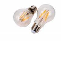 E27 Světelný zdroj, žárovka, tvar hruškový, sklo čiré, LED 8W, E27, 990lm, teplá 2700K, stmív. TRIAC, Ra80, 230V, životnost 25.000 hod, IP20, d=60mm, l=108mm.