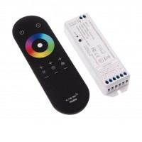 BOLO 12V/180W, 24V/360W, 15A RGBW Sada - RF bezdrátový ovladač pro řízení RGBW LED pásků, 12V/180W, 24V/360W, 15A, dosah 30m, rozměry 122x37x21mm.