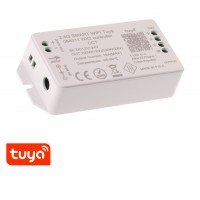 SMART ovladač TUYA SMART stmívač pro CCT LED pásky, 192W, TUYA WiFi, dosah až 30m, vstup 12-24V, rozměry 100x47x23mm.