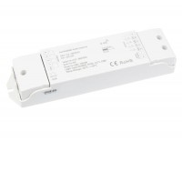 RGBW RF přijímač 4x5A, 12V-36V RF přijímač pro řízení RGBW LED pásků, napájení 12V-36V, 4x5A (12V - 60W/kanál, 240W celkem, 24V - 120W/kanál, 480W celkem), IP20, rozměry 175x45x27mm