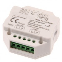 Přijímač stmívač dimLED TRIAK PR ACT240W RF přijímač pro přímé triakové stmívání LED svítidel a LED žárovek zátěž max 240W, 1A, napájení 230V, dosah až 30m, rozměry 52x52x28mm do KU68, lze spárovat max 10 vysílačů na 1 přijímač