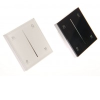 dimLED OV TRIAK Nástěnný RF bezdrátový ovladač triakový stmívač 0-100%, bílý, nebo černý, pro LED světelné zdroje a svítidla, 200W, 230V, IP20, 86x86x35mm, do KU68, párovat lze max 10 ext ovladačů a neomezeně přijímačů
