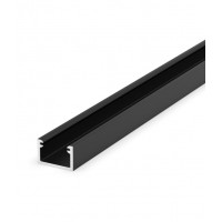 LED profilP4 2-B Přisazený hliníkový profil pro LED pásek max šířka LED pásku 8mm, materiál hliník, povrch černá, rozměry11x7mm, 2000mm, koncovky a difuzor SAMOSTATNĚ