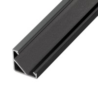 R6 Rohový profil pro LED pásky, pro výrobu lineárního svítidla, materiál hliník, povrch stříbrný/černý/bílý, max šířka LED pásků w=12mm, rozměry 16x16mm, délka dle typu