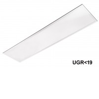 LED panel UGRB30120 UGR<19 40W Stropní, podhledové, přisazené, závěsné svítidlo, těleso kov, bílá, difuzor plast mikroprisma, LED panel 40W, teplá 3000K, neutrální 4000K, denní 6000K, Ra80, UGR<19, 230V, IP40, 295x1195x30mm