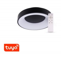ZULU Stropní svítidlo, těleso kov, povrch bílá/černá, dif plast opál, LED 32W/48W/60W, smart TUYA WIFI, dálk ovladačem (součástí) CCT nast teplota teplá 3000K - denní 6000K, stmív.,230V, IP20, rozměry dle typu.