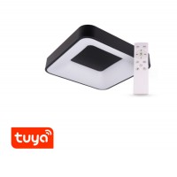 ZULU Stropní svítidlo, těleso kov, povrch bílá/černá, dif plast opál, LED 32W/48W/60W, smart TUYA WIFI, dálk ovladačem (součástí) CCT nast teplota teplá 3000K - denní 6000K, stmív.,230V, IP20, rozměry dle typu.